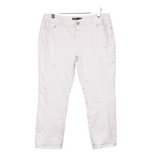 Simply Vera Wang Capri Pants 12P Womens White Jeans Petite Cotton Blend Mid-Rise